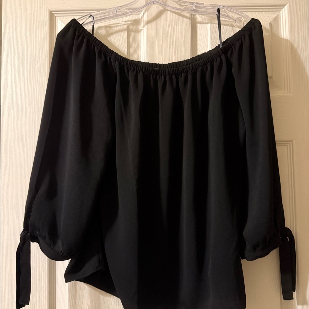 J. Crew Black Off-Shoulder Blouse